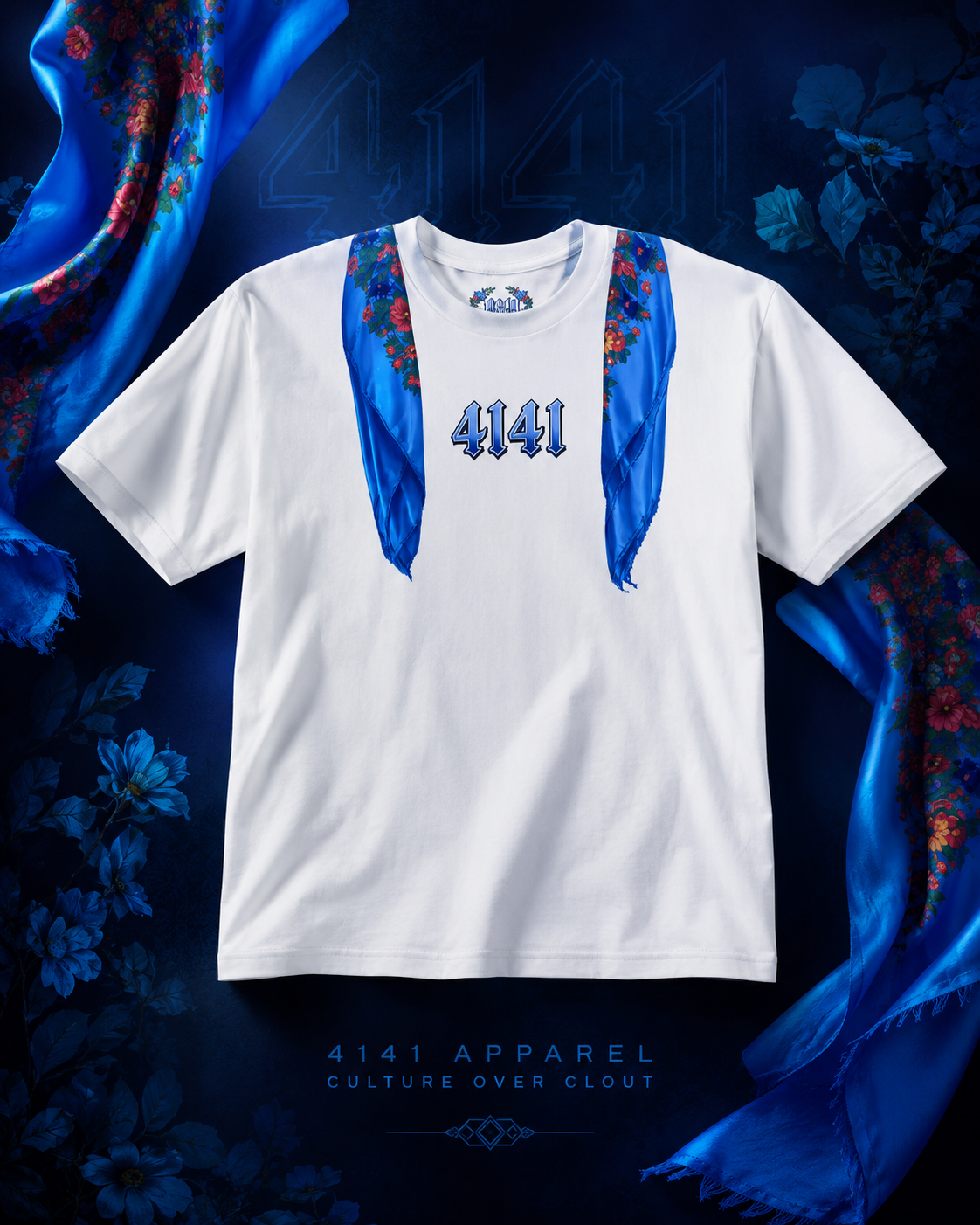 Culture Over Clout Kokum Scarf Tee - Blue